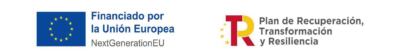 Logotip de Finançat per la Unió Europea i Logotip de Pla de Recuperació Transformació i Resiliència